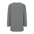 thumbnail image 6 of Endives Women's Long Sleeved T Shirt Retro Shirt V Neck Loose Thin Breathable Womens Top Spring Summer Grey, 6 of 7