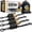 Black Strap, variant on Strapinno Retractable Ratchet Straps 1 in x10ft, with Rubber-Coated Handles, S-Hooks, Secure Cargo Tie-Downs for Motorcycles, Bikes & Daily Use, Breaking Strength -1,500LBS/680KG (4 PK, Blue)