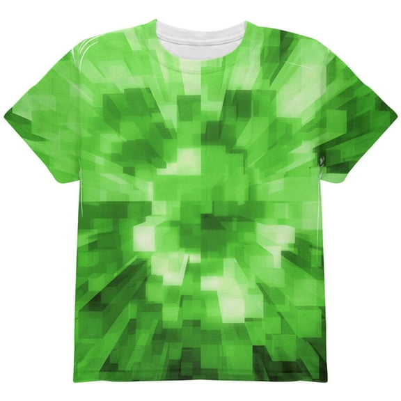 World Game Builder Forest Blocks All Over Youth T Shirt Multi YLG
