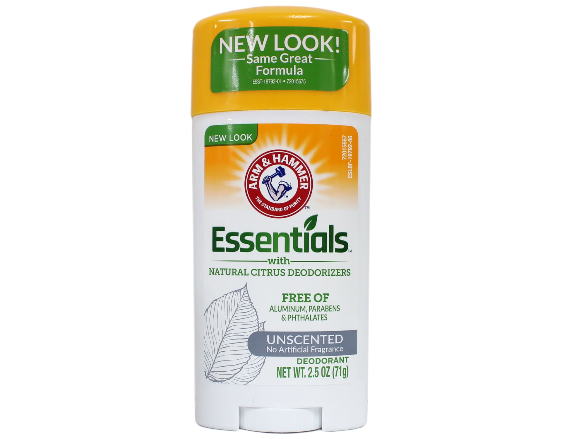 Arm & Hammer Essentials Deodorant Solid, Unscented 2.5 Ounce Each
