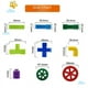 thumbnail image 2 of Bloques de construcción para ensamblaje de tuberías de agua para niños, bricolaje, primera infancia, jardín de infantes, desarrollo del bebé, inteligencia, puesto de juguetes de plástico, 2 of 4