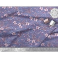thumbnail image 3 of Soimoi Modal Satin Tissu Feuilles & Azalée Imprimé Floral Tissu par Yard 42 Pouces de Large, 3 of 3