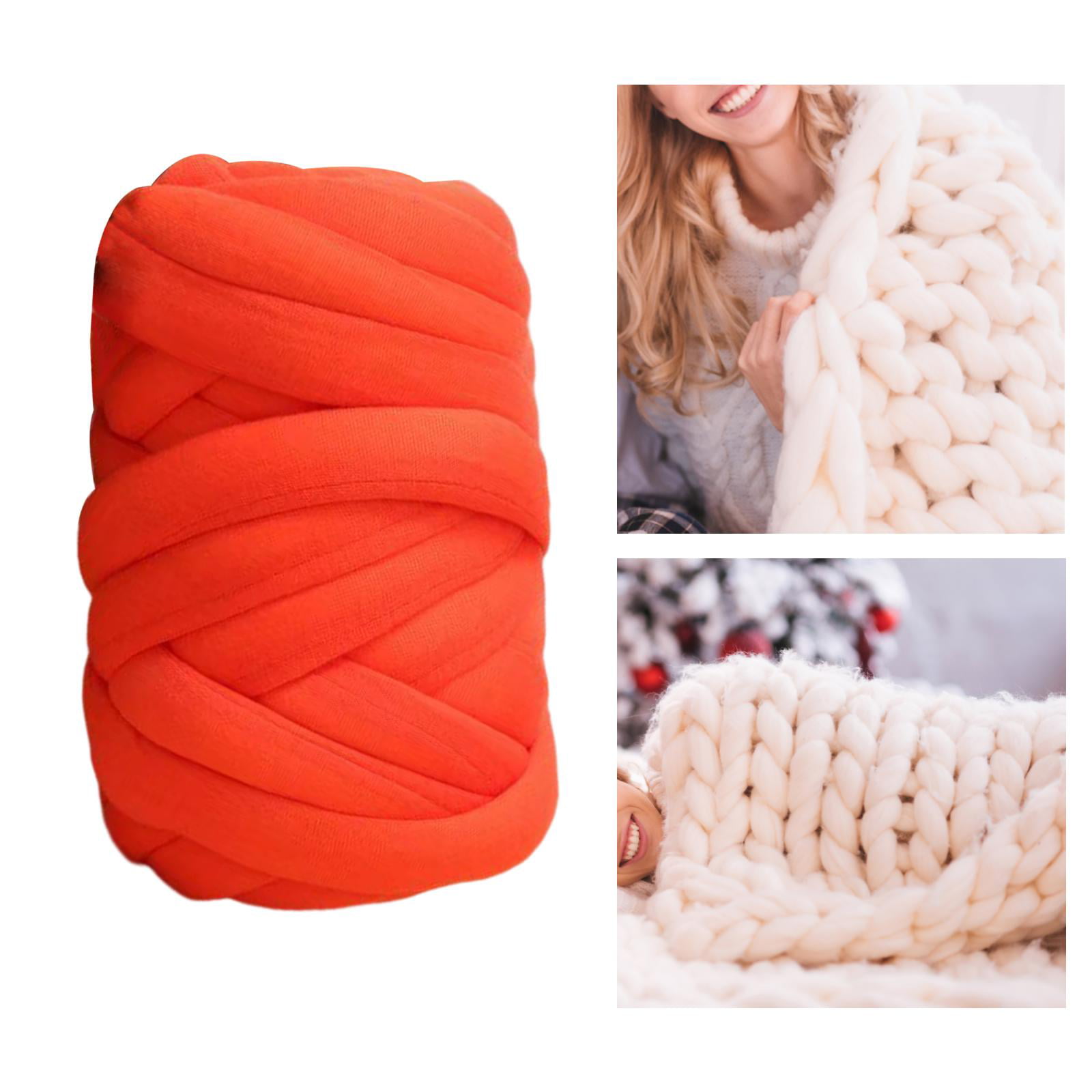 250G Chunky Yarn Jumbo Tube Yarn for Handmade Blanket Braided Knot Pet  House Orange 