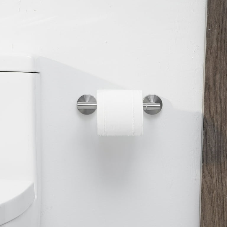 Modern Wall Mounted Single Post Toilet Paper Holder - Brushed Nickel