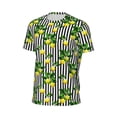 thumbnail image 6 of Wukai Lemons on Striped Print Men's Short-Sleeved Mesh T-Shirt,Quick-Dry Short Sleeve Workout T-Shirt-6X-Large, 6 of 8