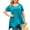 Lake Blue, variant on VEPKUL Short Sleeve T-Shirts for Women Plus size Tops V-Neck Tunic Tops for Leggings Lake Blue 1X