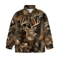 thumbnail image 4 of Uorisanigo Girls Half Zip Collar Sweatshirt Casual Long Sleeve Pullover Crop Tops Oversized Deer Hunting Camo Forest Quarter-Zip Pullover Jacket Fall Fashion Outfits Clothes Kids Hoodies, 4 of 7