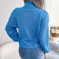thumbnail image 4 of LYXSSBYX Women Christmas Sweaters for Womens 2022 New Fashion Solid Pullover Long Sleeve Lapel-Neck Blouse T-Shirt Top, 4 of 7