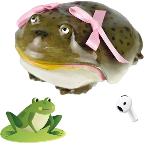 Novel Frog Case for Airpod, Ugly Toad Earbuds Cases,Wireless Earphone Protector Cover for Air Pods 1/2/3/4 for Air Pods Pro 1/2/3 (for airpods4,Bow)