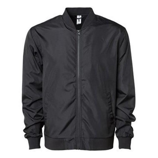 Independent Trading B35076503 Lightweight Bomber Jacket, Black - Small