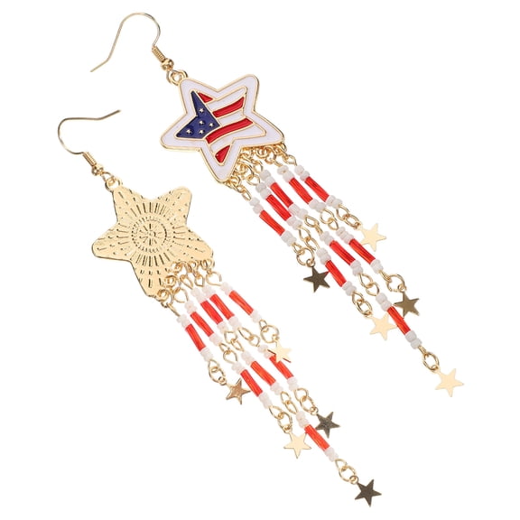 TABLZONE 1 Pair Independence Day Earrings Star Shape US National Day Jewelry for Women