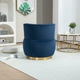 thumbnail image 4 of 360 Degree Velvet Fabric Swivel Chair, Modern Cuddle Barrel Club Armchair with Golden Metal Base,Accent Sofa Chairs with Wide Upholstered for Living Room Bedroom,  Navy, 4 of 8