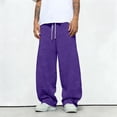thumbnail image 5 of Men's Baggy Sweatpants Wide Leg Elastic Drawstring Waist Sweat Pants Relaxed Fit with Pockets, 5 of 5