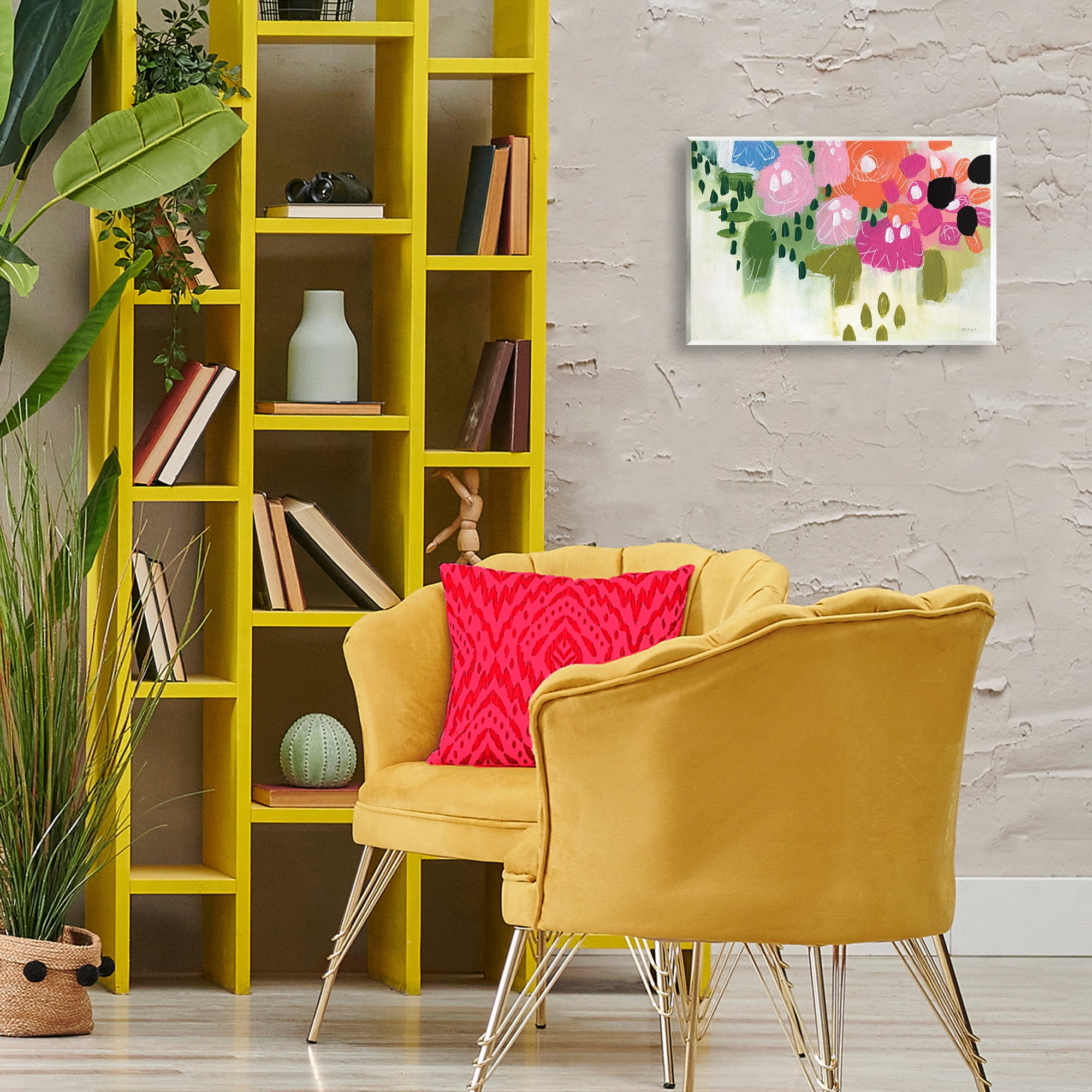 Stupell Industries Abstract Brushed Floral Botanical & Floral Painting Unframed Art Print Wall Art, 15 x 10