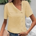 thumbnail image 2 of Birdeem Chemise Femme d'Été Surdimensionnée Coupe Ample Chemise Femme Rétro de Bureau Unie Coton Froissée Manches Courtes, 2 of 7