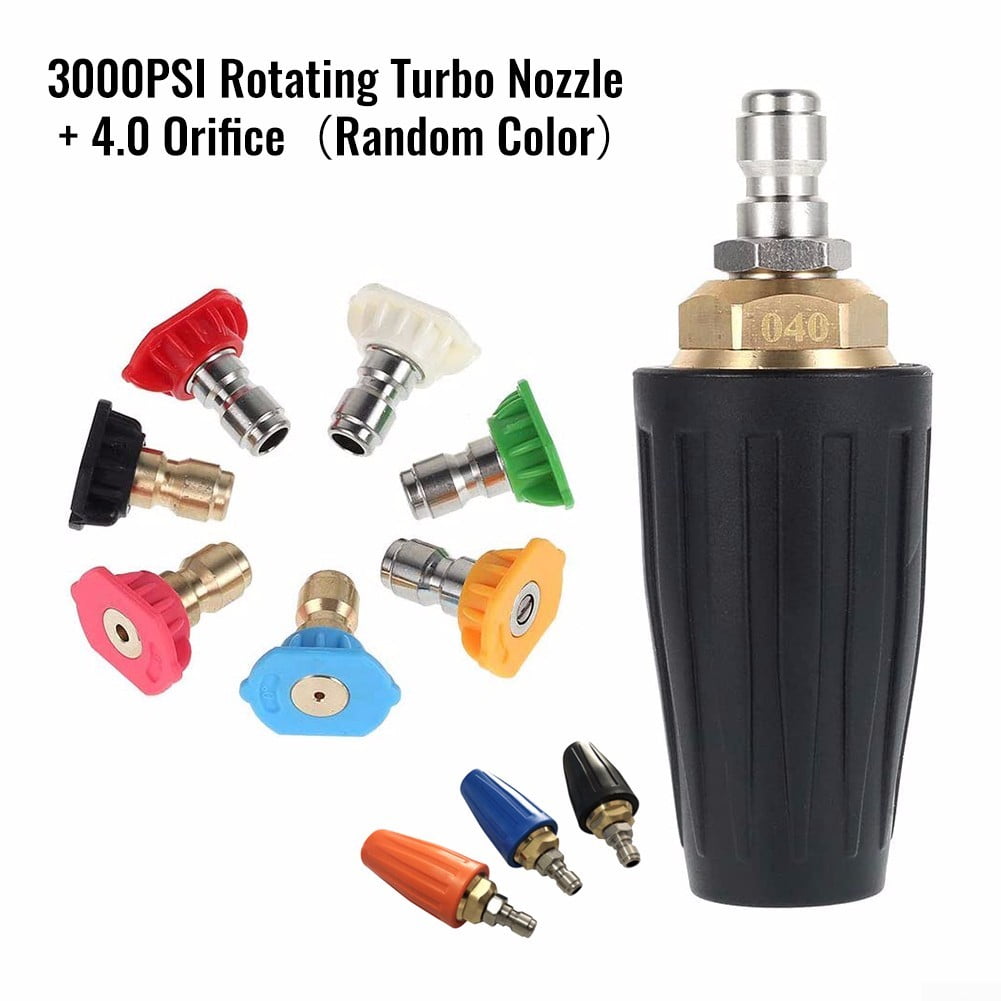 Pressure Washer Turbo Nozzle with 7 Spray Nozzle Tips Kit 4.0 GPM 4.0