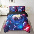 thumbnail image 2 of Castle Fairy Teens Adults Soccer Gamer Twin Bedding Sets 7-Piece,Geometric Honeycomb Bedding Comforter Set Microfiber,Abstract Gradient Breathable Sheet Sets,Breathable Home Decor,Reversible, 2 of 8