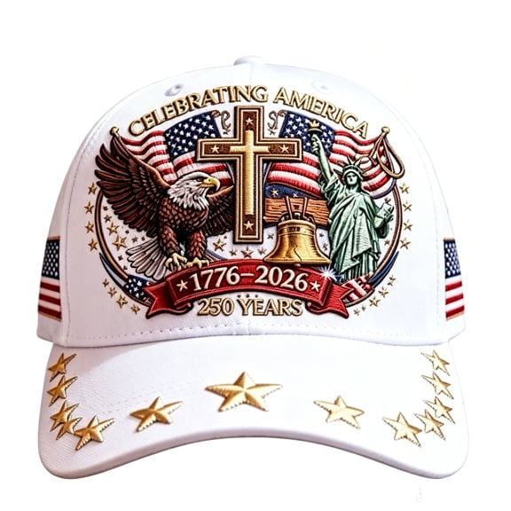United States 250th Anniversary Hat - Adjustable Patriotic Baseball Cap with Flag Print Design for Men and Women