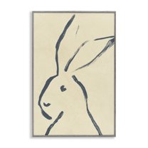 Stupell Industries Minimal Brushed Rabbit Animals & Insects Drawing Gray Framed Art Print Wall Art, 16 x 24
