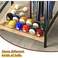 thumbnail image 3 of Billiards Pool Stick Holder - Floor Stand Pool Cue Rack Hold up to 10 Cues Sticks Pool Table Accessories Billiard Cue Holder for Game Room Billiard Room Natural Bamboo, 3 of 9