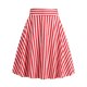 thumbnail image 5 of TaTaai High Waist Striped Pleated Skirt Women's Elastic Waist A-Line Midi Casual Long Skirt Lightweight Summer Skirt Gift, 5 of 6