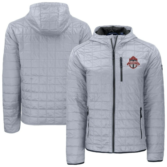 Men's-Cutter & Buck  Gray Toronto FC Rainier Primaloft Eco Full-Zip Hooded Jacket