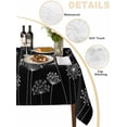 thumbnail image 5 of Black Dandelion Suqare Tablecloth - 54 x 54 Inch, Spring Modern Minimalist Country Flower Waterproof & StainResistant Tablecloth, Washable Oil-proof Table Cover for Dining/Party/Wedding/Buffet, 5 of 9