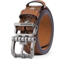 thumbnail image 2 of Men's Genuine Leather Belt, Classic Western Cowboy Dress Belts, Heavy Duty Buckle Jeans Casual Handmade Belt, 2 of 5