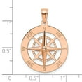 thumbnail image 3 of FB Jewels 14K Rose Gold Nautical Compass White Needle Pendant, 3 of 3