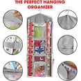 thumbnail image 5 of Wrapping Paper Storage  Over the Door Wrapping Paper Organizer Store  Wrap  Bags Ribbon Bows and Accessories 40"x17" Fits Long 40 Inch Rolls Double Sided Clear PVC Bag (Gray), 5 of 7
