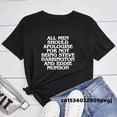 thumbnail image 2 of Camiseta de Eddie Munson Stranger Things con estampado de letras vintage Todos los hombres deberían disculparse Camiseta de cuello redondo Camisetas de verano para mujer, 2 of 4
