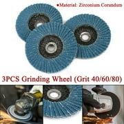 ALLTIMES 3PCS 75mm Flap Disc Grinding Wheel, Grit 40/60/80, Zirconium Corundum, for Angle Grinder Abrasive Polishing Tool