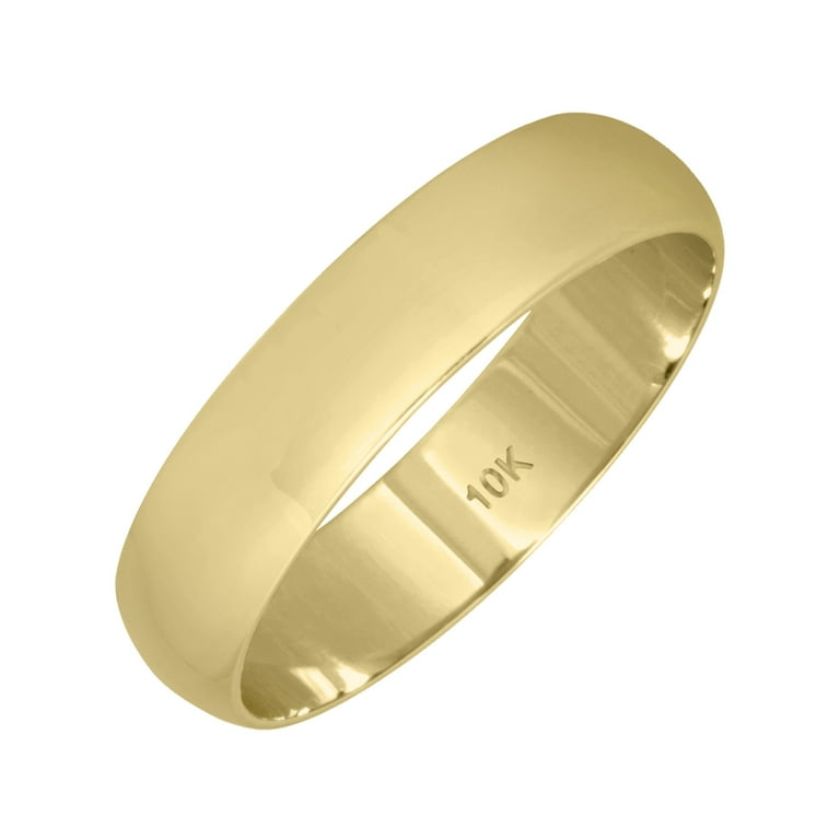 SZUL Women's 4mm Domed Wedding Band in 10K Yellow Gold - Walmart.com