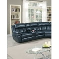 thumbnail image 2 of Luxurious Manual Motion Sectional Sofa set Living Room Furniture Family Home Theatre USB Built Console Loveseat Reclining Plush Couch Navy Blue Leather Gel, 2 of 10