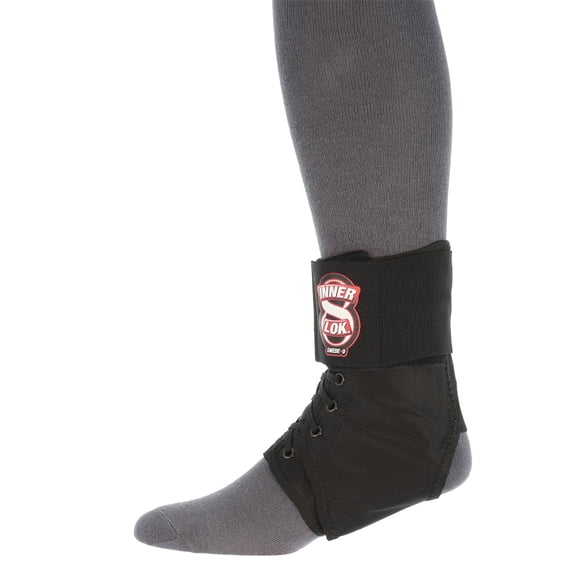 Swede-O Inner Lok 8 Laced Ankle Brace, Ballistic Nylon with Quick Release Strap, Black, Small
