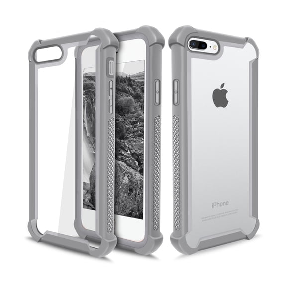 iPhone 7 Plus Case, iPhone 8 Plus Case, Cellularvilla Heavy Duty Transparent 3in1 Hybrid Shockproof Hard Clear Back Soft Bumper Rubber Protection Cover For Apple iPhone 7 Plus / 8 Plus
