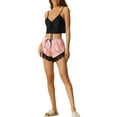 thumbnail image 2 of Unique Bargains Womens Satin Sleepwear 2 Pcs Top with Shorts Ice Silky Pajama Sets XS Pink, 2 of 5
