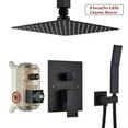 thumbnail image 4 of Senlesen Ceiling Mounted Shower Faucet Set Black 8" Rainfall Head With Mixer Valve Kit System 2 Ways Shower Faucet, 4 of 16