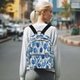 thumbnail image 7 of Quilted Backpack Fashion Backpack 10.23*5.11*12.59 Inch Women's Fashion Backpack Picnic Shopping Travel Out Sports backpack Blue Tulip3, 7 of 7