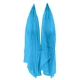 thumbnail image 2 of Wrapables Solid Color 100% Silk Long Scarf, Sapphire Blue, 2 of 5
