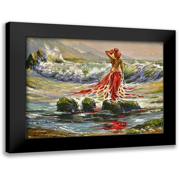 Chodyukov, Aleksander 24x19 Black Modern Framed Museum Art Print Titled - Girl in Red