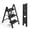 Black-3 Step, variant on 5 Step Black Iron Stepladder Portable Folding Stool for Kitchen Home Library Office