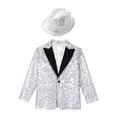 thumbnail image 3 of LiiYii Wedding Party Blazer for Boys Formal Jacket Tops Stylish Suit Sequin Dress Coat for Banquet Silver 10, 3 of 6