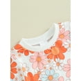 thumbnail image 6 of FEORJGP Kids Girls Summer Shorts Set Toddler Baby 6M 1T 2T 3T 4T Short Sleeve T-shirt Flower Print Shirt Crew Neck Tops with Shorts Infant Girl Loose Casual Cute Outfit, 6 of 9