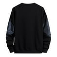 thumbnail image 3 of AWZXDE Men's Solid Color Contrast Crewneck Sweatshirt, Fashion Casual Long Sleeve Pullover Black,M, 3 of 6