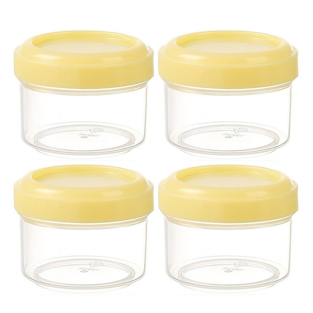 Contenant de Vinaigrette à Emporter, Petits Contenants à Condiments avec Couvercles pour Boîte Bento de Lunch, Pots à Collation en Plastique Réutilisables, Contenants Alimentaires Transparents, Tasses à Sauce Colorées, Va au Lave-Vaisselle, 4 Pcs