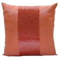 thumbnail image 6 of The HomeCentric Cushion Cover Sofa, Decorative Orange Pillow Covers For Couch Pack of 2, 16x16 inch (40x40 cm) Silk Pillowcase&nbsp;With Zipper, Solid, Beaded, Designer Pillow Covers - Peachy Orange, 6 of 10