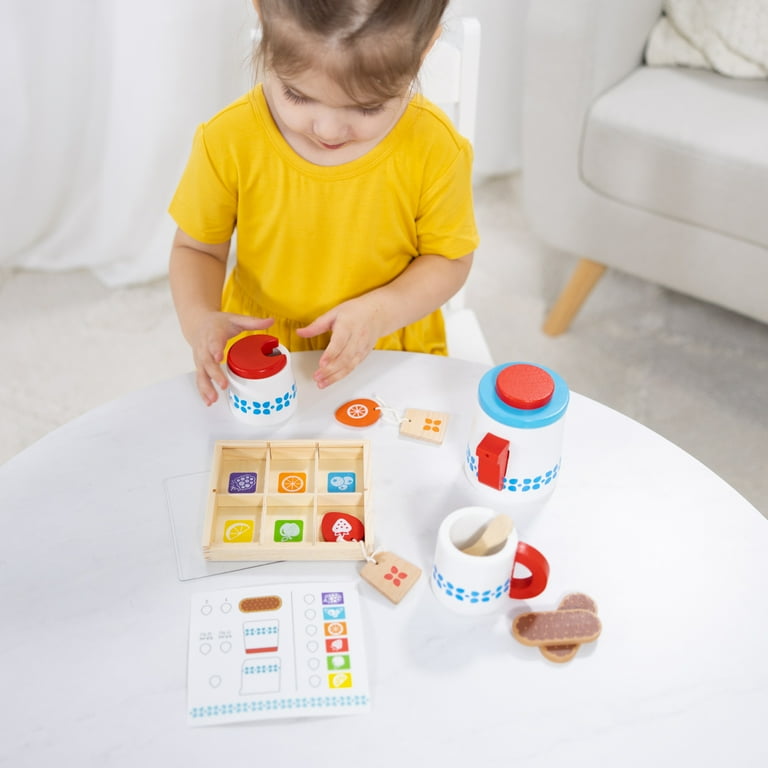 Melissa Doug 20 Piece Wooden Tea Set Pretend Play Kitchen Accessories Walmart