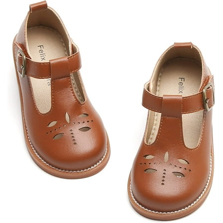 

QWZNDZGR Toddler Little Girl Mary Jane Dress Shoes - Ballet Flats for Easter Flower Girl Party School Shoes.