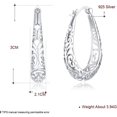thumbnail image 2 of HSHDLDF Earrings Sterling Earrings High Polished Filigree Heart Oval Pierced Hoop Earbob, 2 of 7
